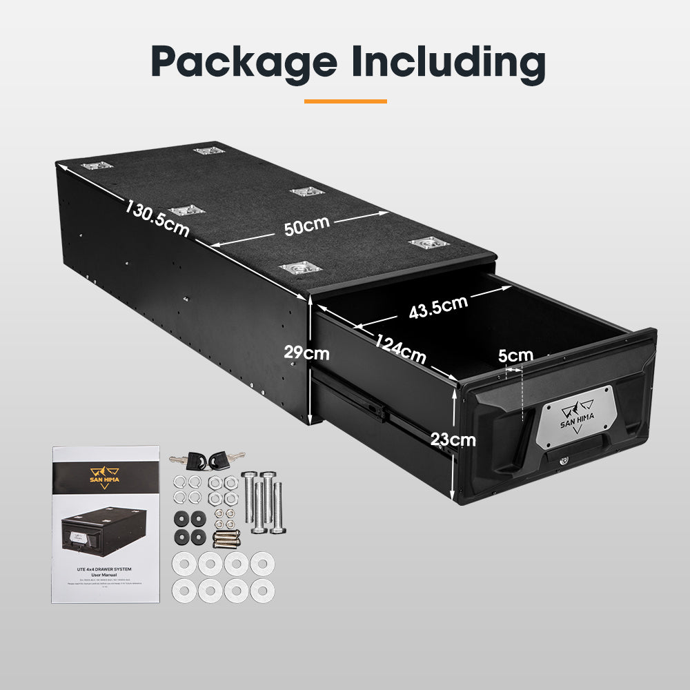 San Hima Lightweight 1300mm 4WD Rear Drawer Vehicle Storage Lockable - Sunyee