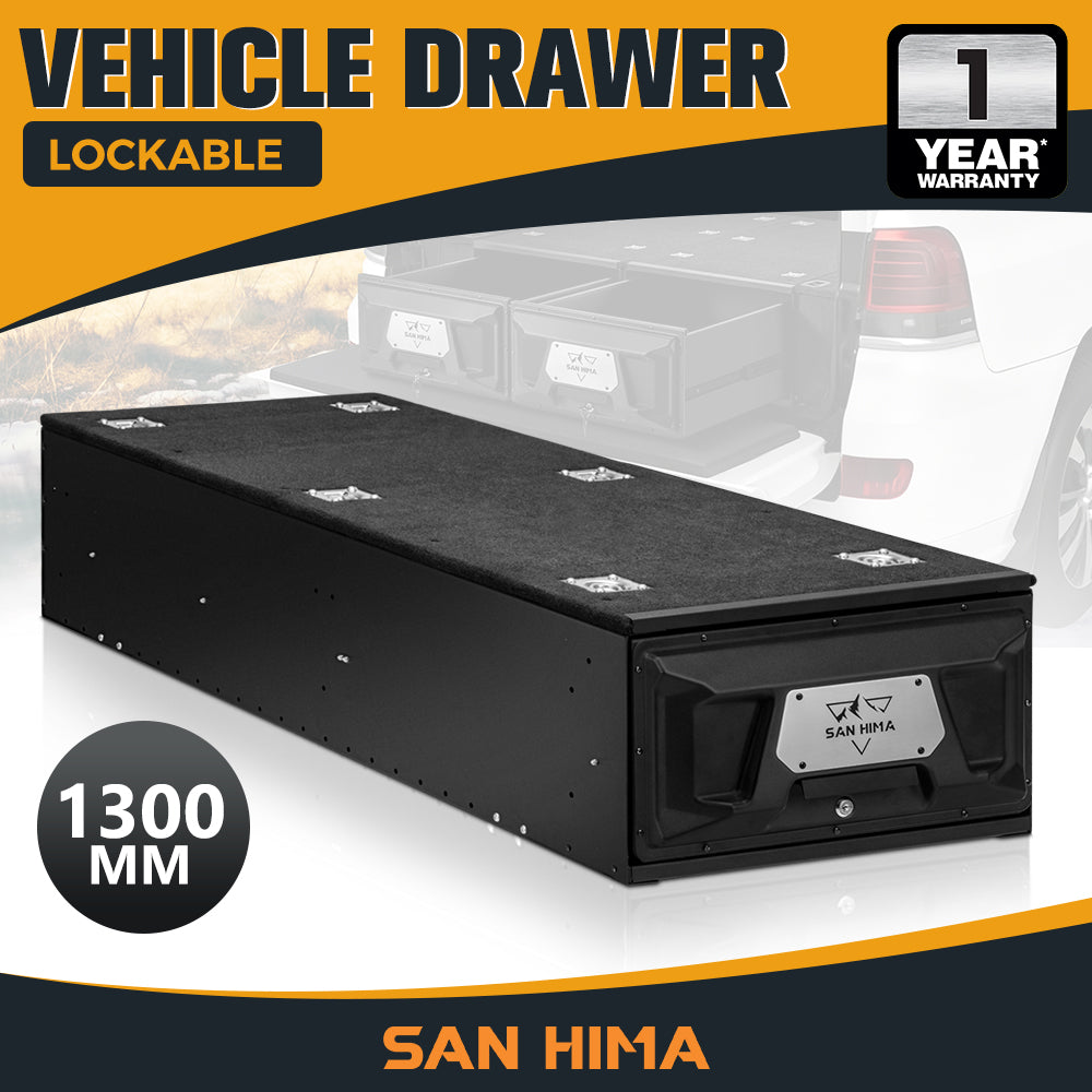 San Hima Lightweight 700/900/1300mm 4WD Rear Drawer & Wing Kit Storage Lockable - Sunyee