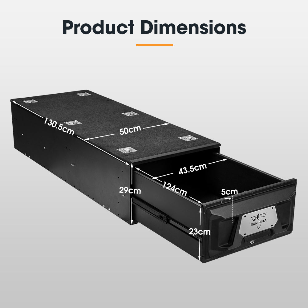 San Hima Lightweight 2X 1300mm 4WD Rear Drawer Vehicle Storage Lockable - Sunyee