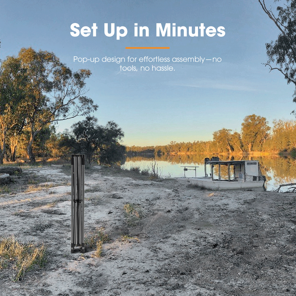 San Hima Portable Gazebo With Screen House 3m x 3m Pop Up Outdoor Camping - Sunyee