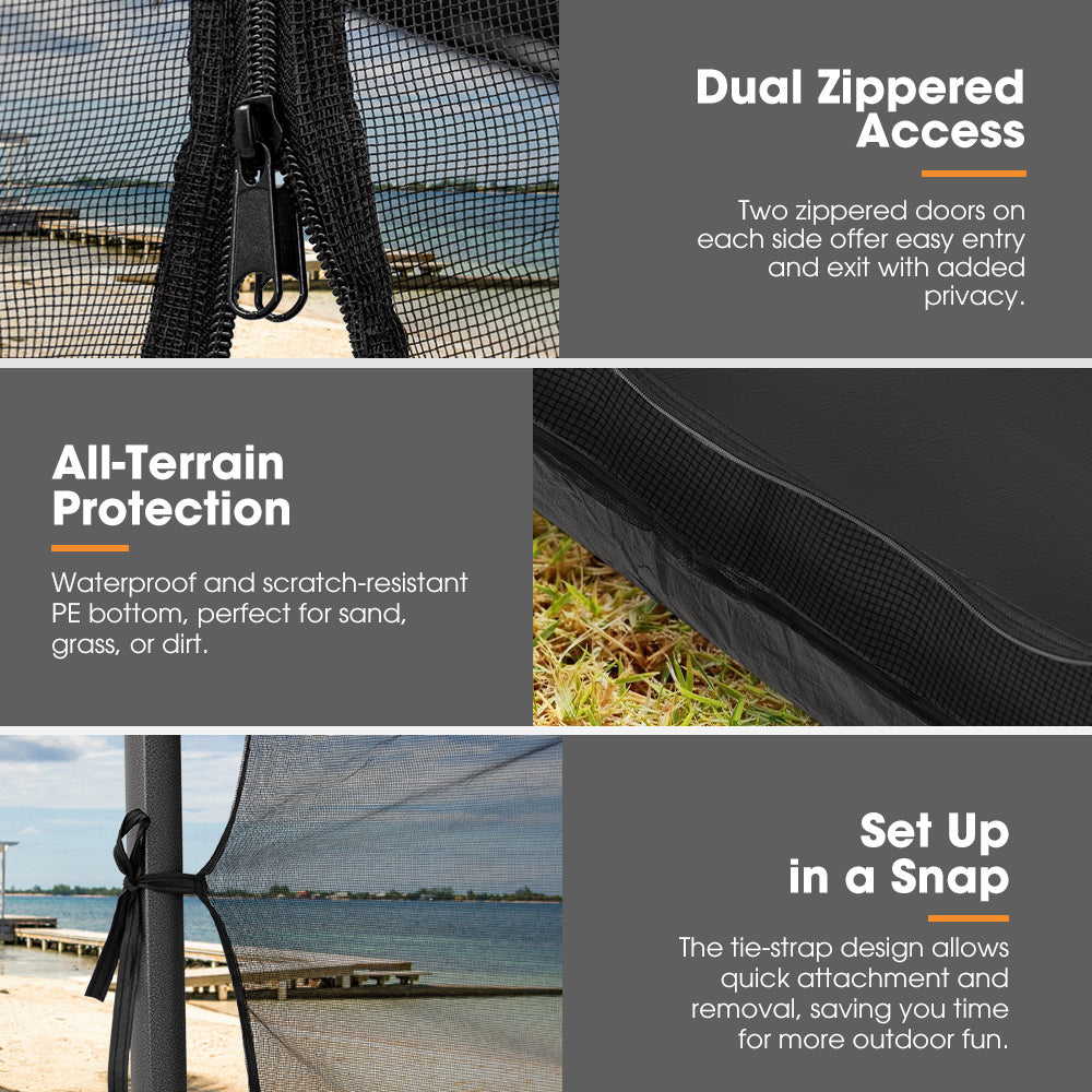 San Hima Portable Gazebo With Screen House 3m x 3m Pop Up Outdoor Camping - Sunyee