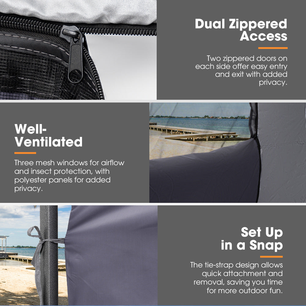 San Hima Portable Gazebo Inner Tent Waterproof 3m x 3m Zippered Outdoor Camping - Sunyee
