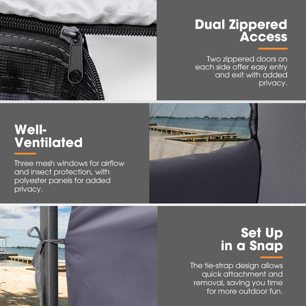 San Hima Portable Gazebo With Inner Tent 3m x 3m Folding Pop Up Outdoor Camping - Sunyee