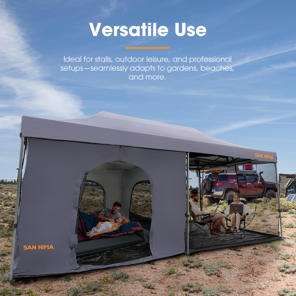 San Hima Portable Gazebo 3m x 6m Folding Pop Up Heavy Duty Steel Frame Camping - Sunyee