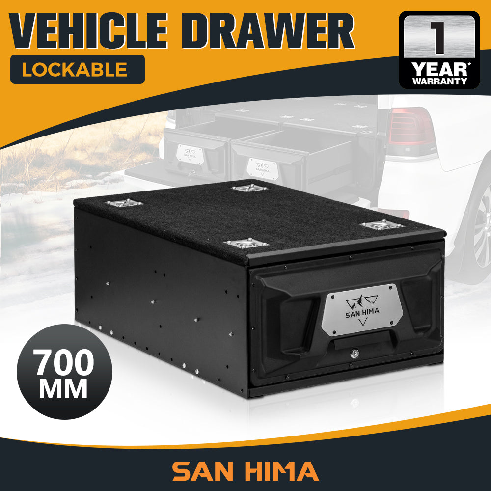 San Hima Lightweight 700/900/1300mm 4WD Rear Drawer & Wing Kit Storage Lockable - Sunyee