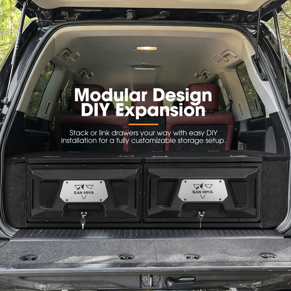 San Hima Lightweight 2X 700mm 4WD Rear Drawer Vehicle Storage Lockable - Sunyee