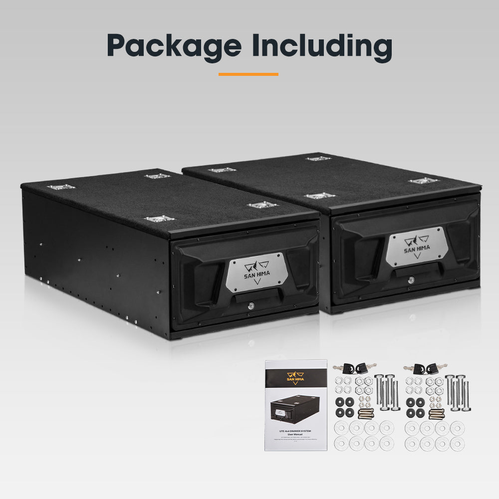 San Hima 2X 900mm 4WD Rear Drawer Vehicle Storage Lockable