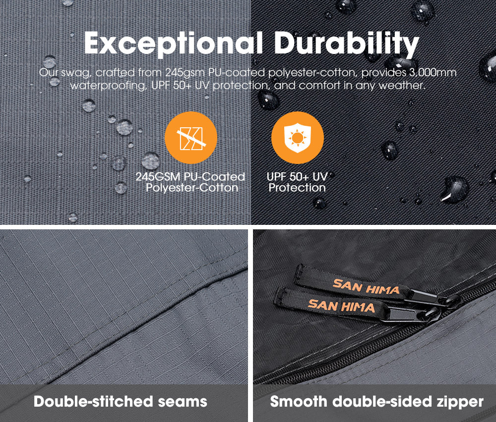 San Hima Single Air Swag Camping Swags Dome Tent Free Standing 17cm Air Mattress - Sunyee