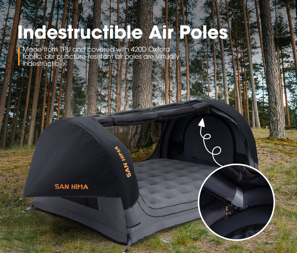 San Hima Double Air Swag Camping Swags Dome Tent Free Standing 22cm Air Mattress - Sunyee