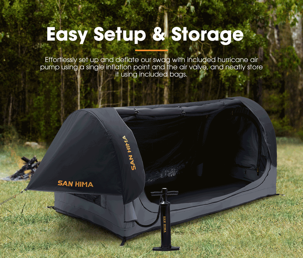 San Hima Double Air Swag Camping Swags Dome Tent Free Standing 22cm Air Mattress - Sunyee