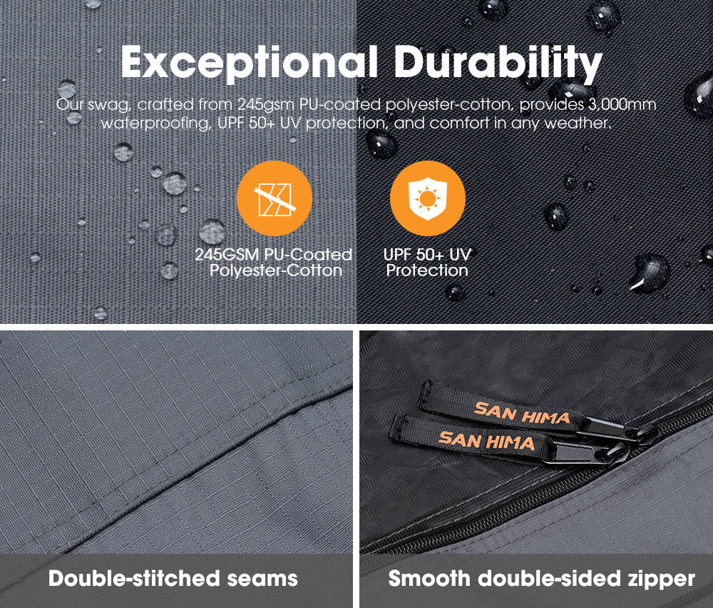 San Hima Double Air Swag Camping Swags Dome Tent Free Standing 22cm Air Mattress - Sunyee