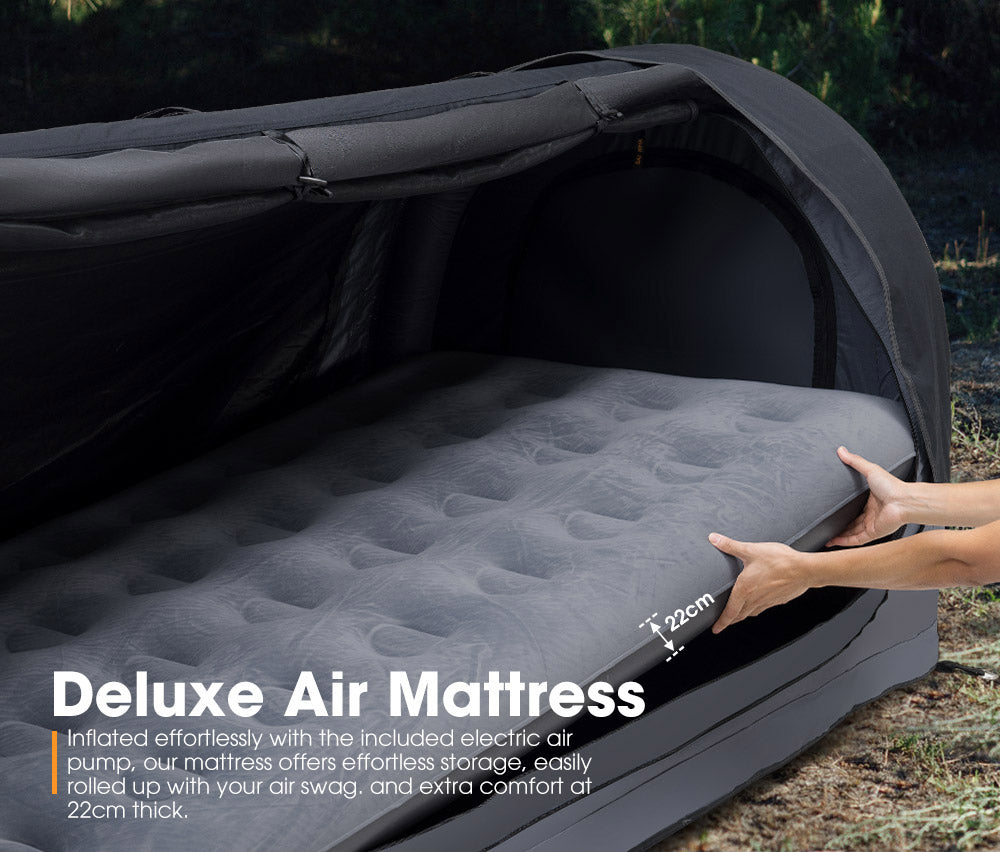 San Hima Double Air Swag Camping Swags Dome Tent Free Standing 22cm Air Mattress - Sunyee