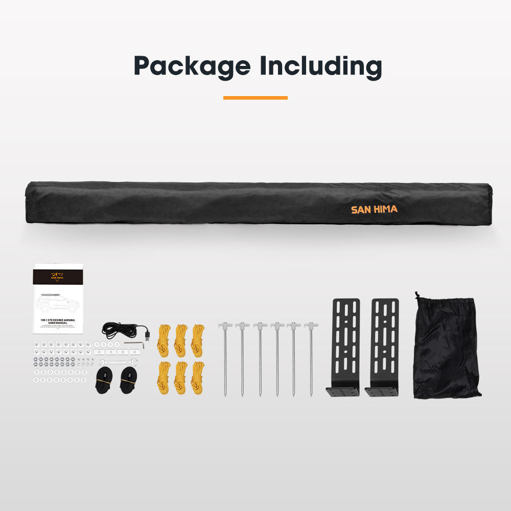 San Hima 180 Degree Awning Free Standing Car Camping 4x4 Awning With L Brackets - Sunyee