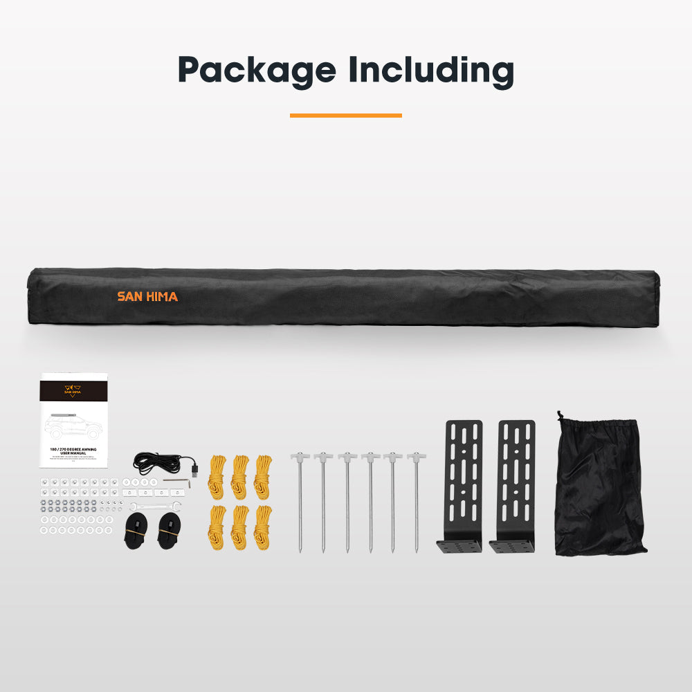 San Hima 270 Degree Awning Free Standing Car Camping With L Brackets Driver Side - Sunyee