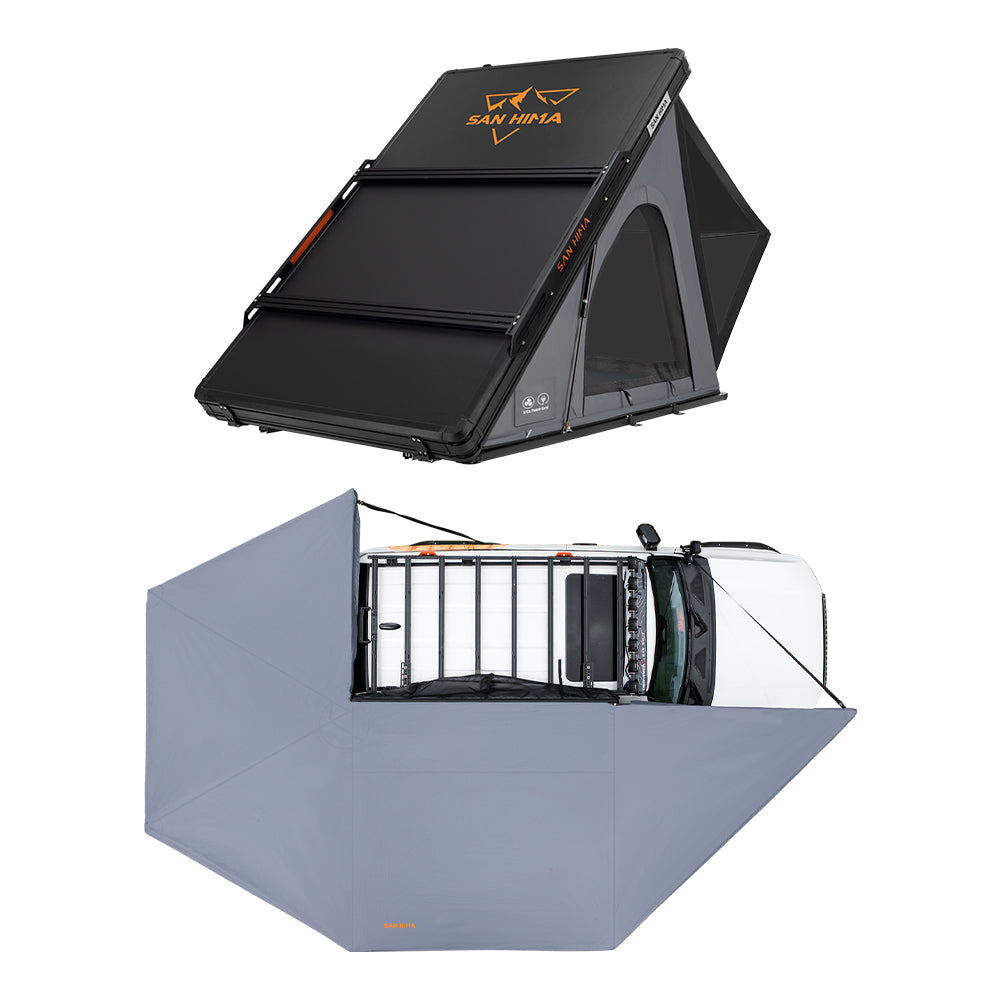 San Hima 270° Awning Driver Side + Kalbarri Lite Gen 2 Rooftop Tent & Rack - Sunyee