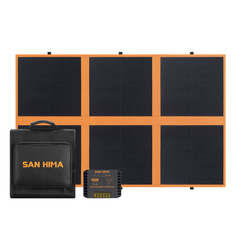 San Hima 12V 160W Folding Solar Blanket Flexible Blanket Kit Camping Charging - Sunyee