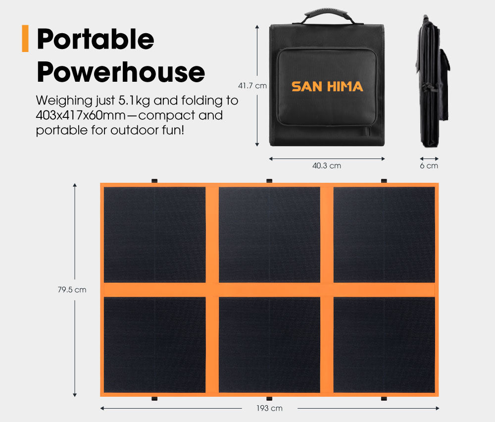 San Hima 12V 160W Folding Solar Blanket Flexible Blanket Kit Camping Charging - Sunyee