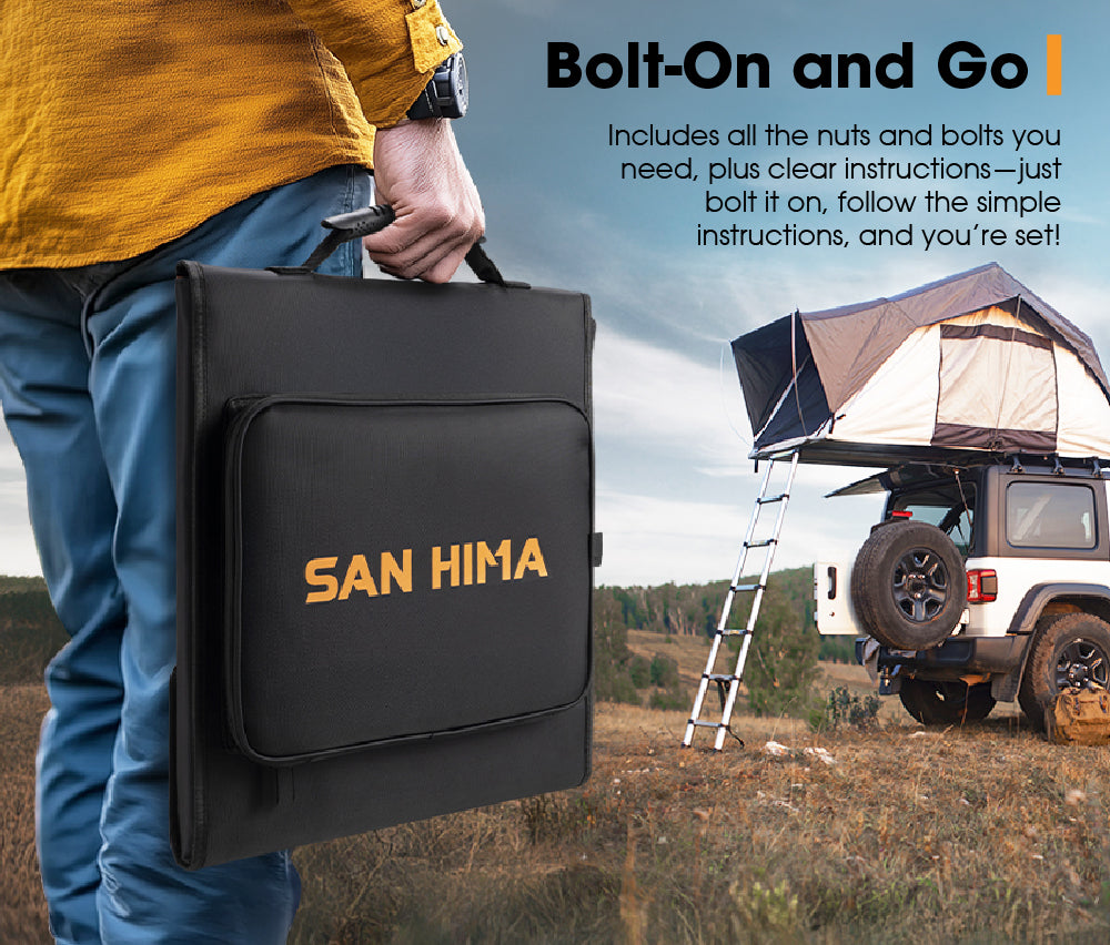 San Hima 12V 160W Folding Solar Blanket Flexible Blanket Kit Camping Charging - Sunyee