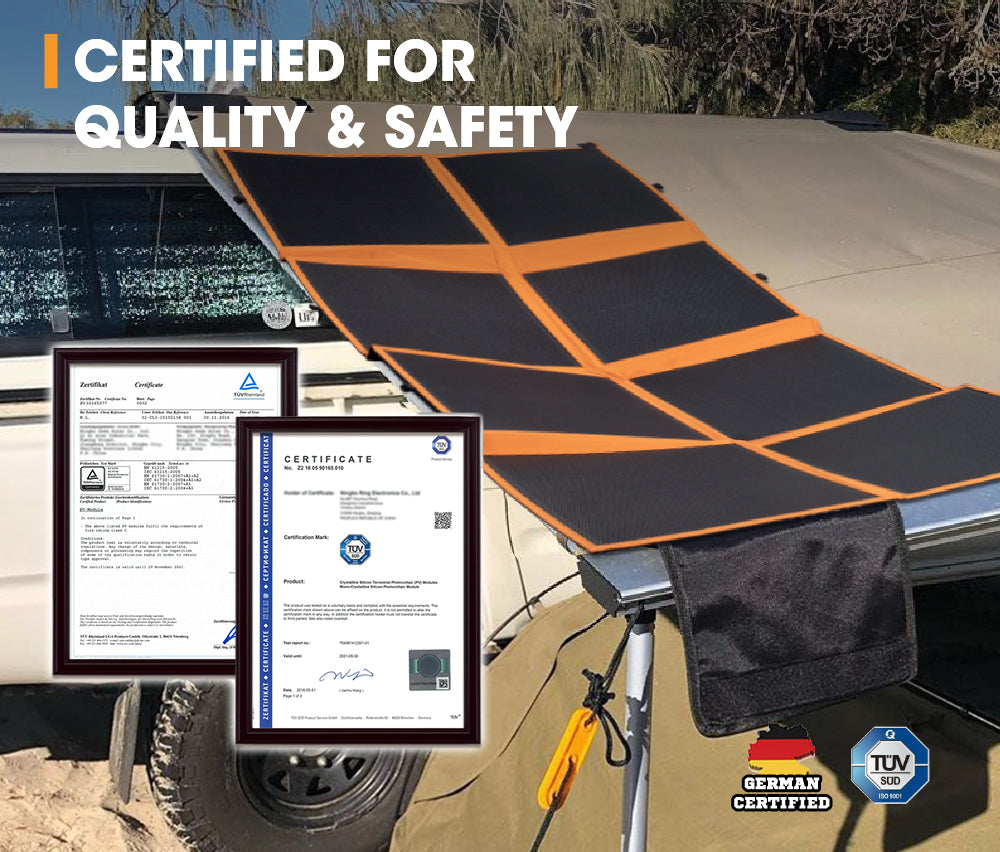 San Hima 12V 260W Folding Solar Blanket Flexible Blanket Kit Camping Charging - Sunyee