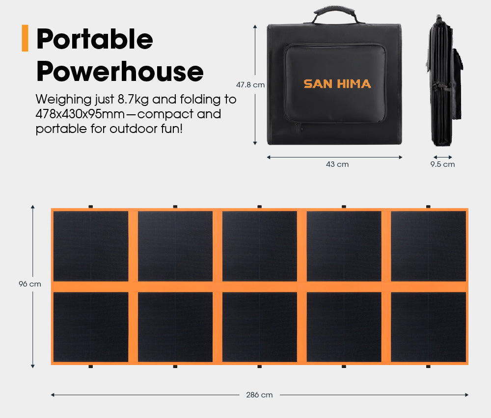 San Hima 12V 360W Folding Solar Blanket Flexible Blanket Kit Camping Charging - Sunyee