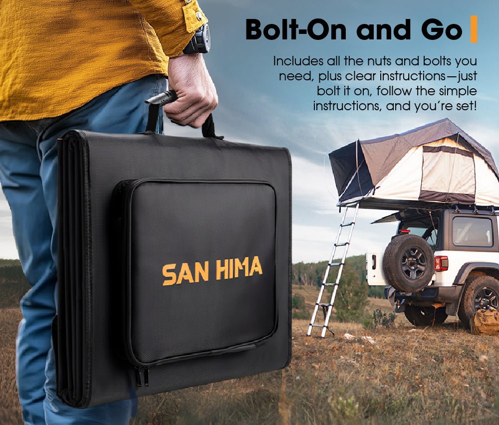 San Hima 12V 360W Folding Solar Blanket Flexible Blanket Kit Camping Charging - Sunyee
