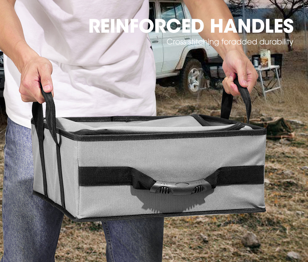 San Hima Tough Canvas Bag Camping Storage Bag Weather Resistant 4WD 40cmx40cmx16cm - Sunyee