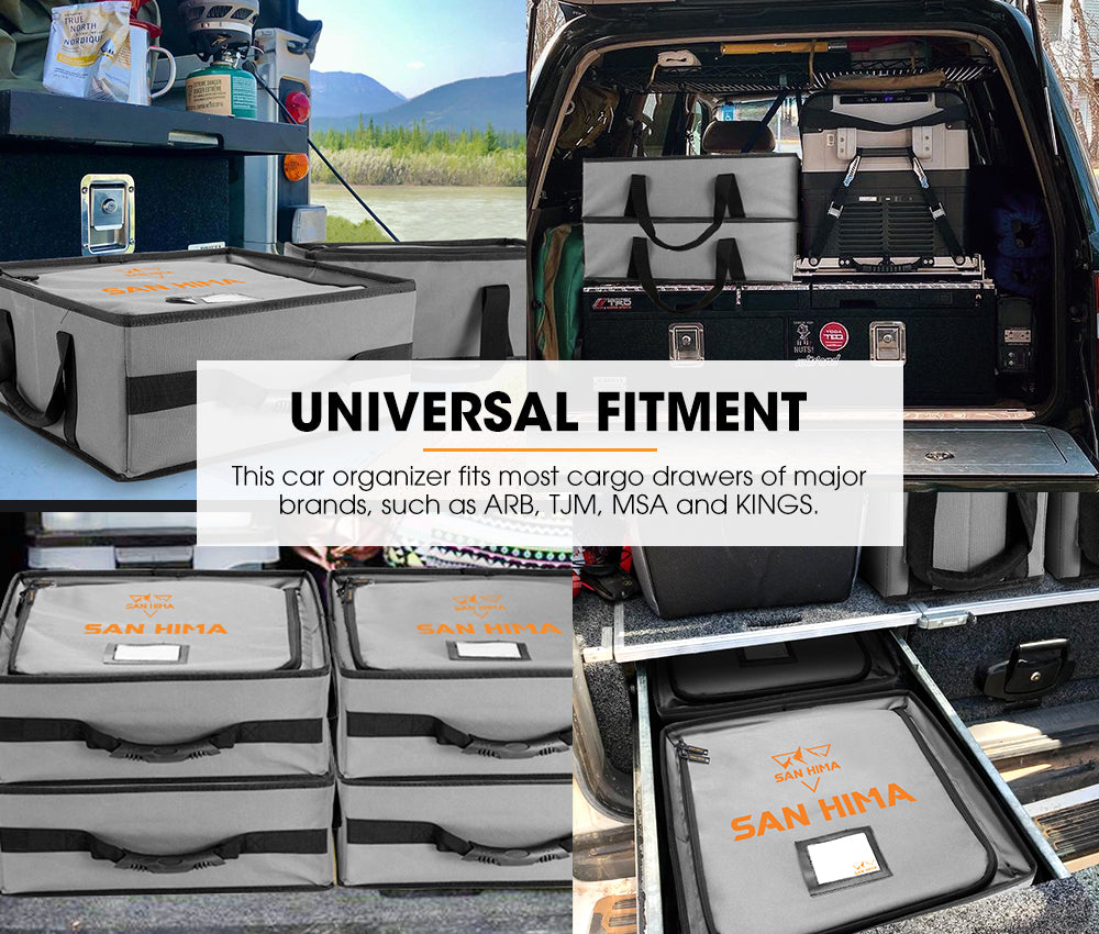 San Hima Tough Canvas Bag Camping Storage Bag Weather Resistant 4WD 40cmx40cmx16cm - Sunyee