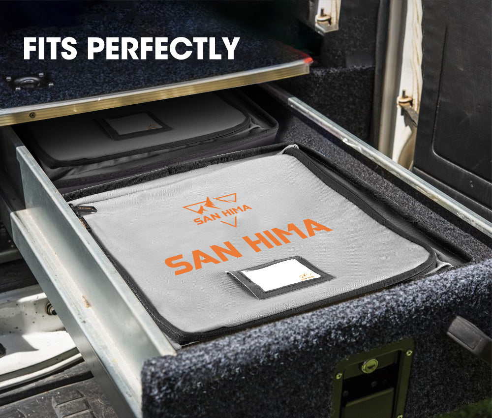 San Hima 3x Tough Canvas Bag Camping Storage Bag Weather Resistant 4WD 40cmx40cmx16cm - Sunyee