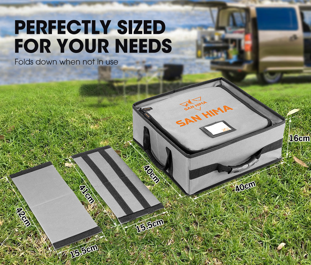 San Hima 3x Tough Canvas Bag Camping Storage Bag Weather Resistant 4WD 40cmx40cmx16cm - Sunyee