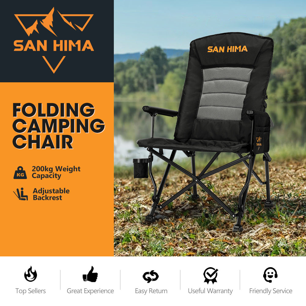 San Hima Luxury Folding Camping Chair Outdoor Portable Thick Padding With Storage Bag - Sunyee