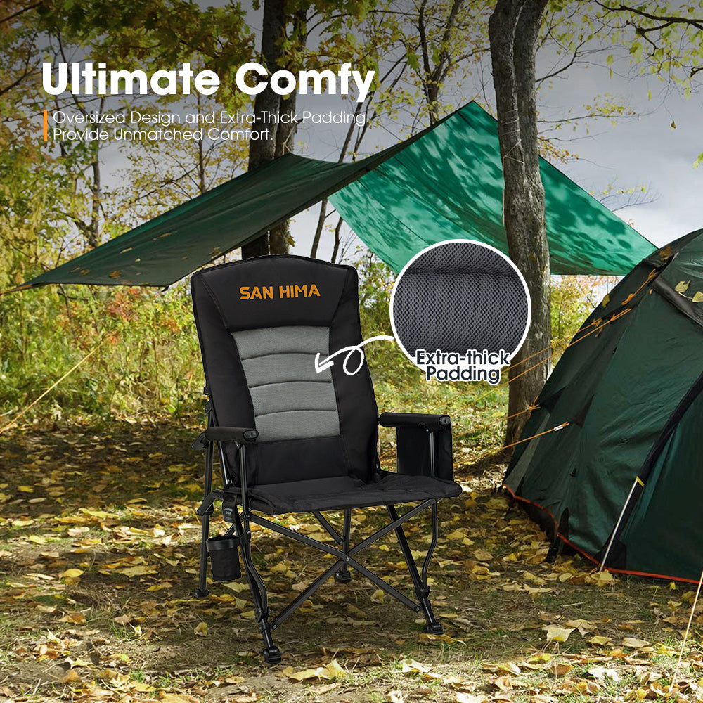 San Hima Luxury Folding Camping Chair Outdoor Portable Thick Padding With Storage Bag - Sunyee
