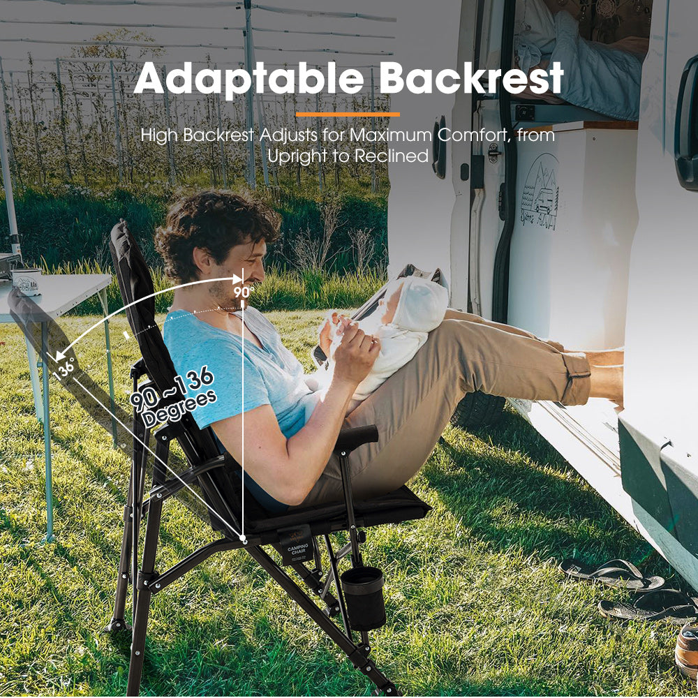 San Hima Luxury Folding Camping Chair Outdoor Portable Thick Padding With Storage Bag - Sunyee