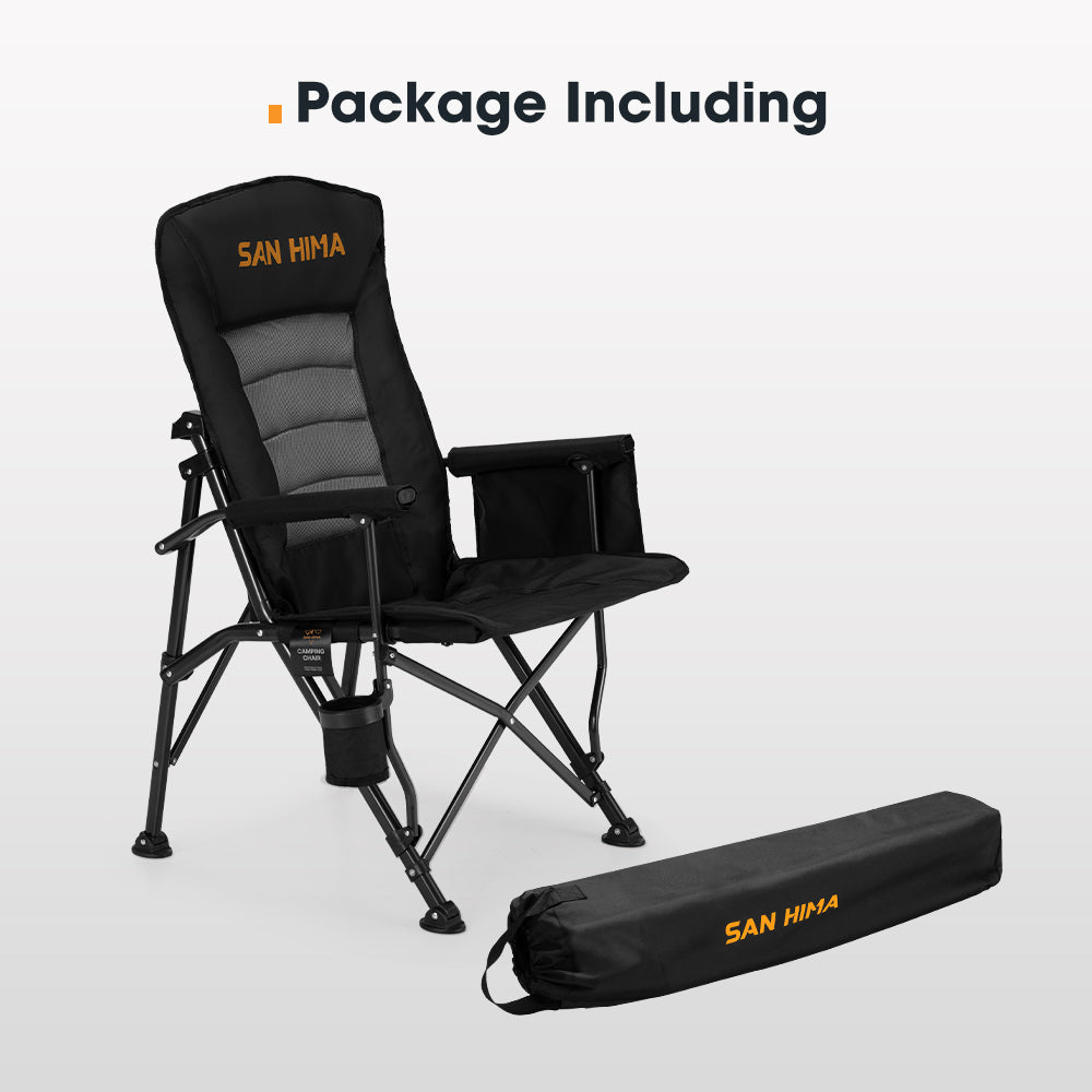 San Hima Luxury Folding Camping Chair Outdoor Portable Thick Padding With Storage Bag - Sunyee