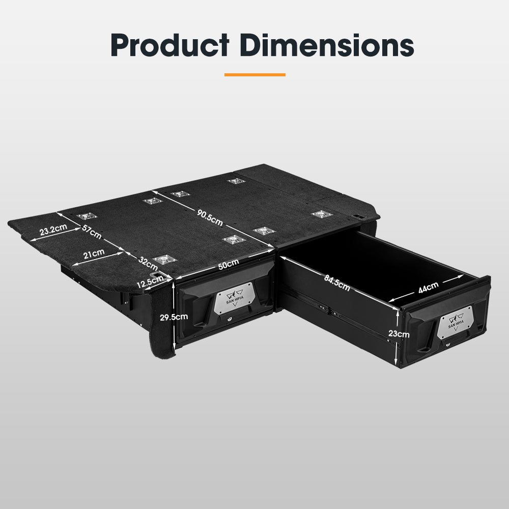 San Hima 2X 900mm 4WD Rear Drawer Kit Fit Toyota Landcruiser 100 Series