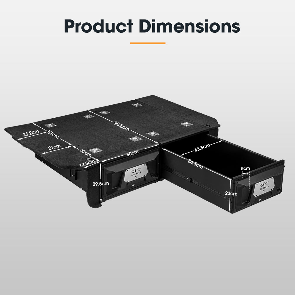 San Hima Lightweight 2X 900mm 4WD Rear Drawer Kit Fit Toyota Landcruiser 100 - Sunyee