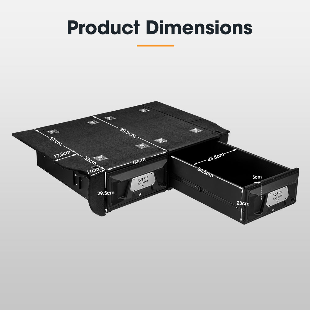 San Hima 2X 900mm Lightweight 4WD Rear Drawer Kit Fit Toyota Landcruiser 200 - Sunyee