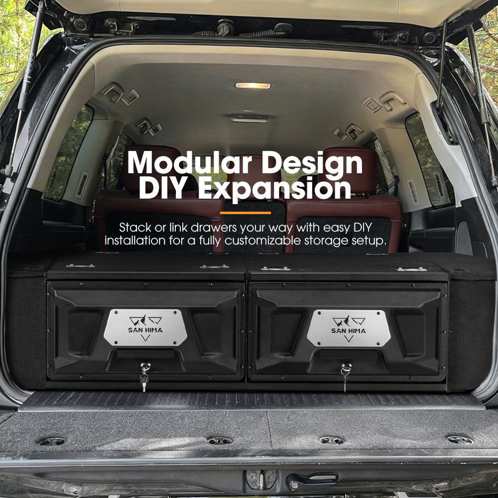 San Hima Lightweight 700/900/1300mm 4WD Rear Drawer & Wing Kit Storage Lockable - Sunyee