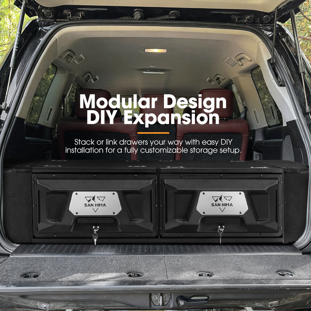 San Hima 2X 900mm Lightweight 4WD Rear Drawer Kit Fit Toyota Landcruiser Prado 120 - Sunyee