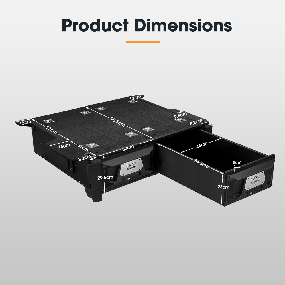 San Hima 2X 900mm Lightweight 4WD Rear Drawer Kit Fit Toyota Landcruiser Prado 150 - Sunyee