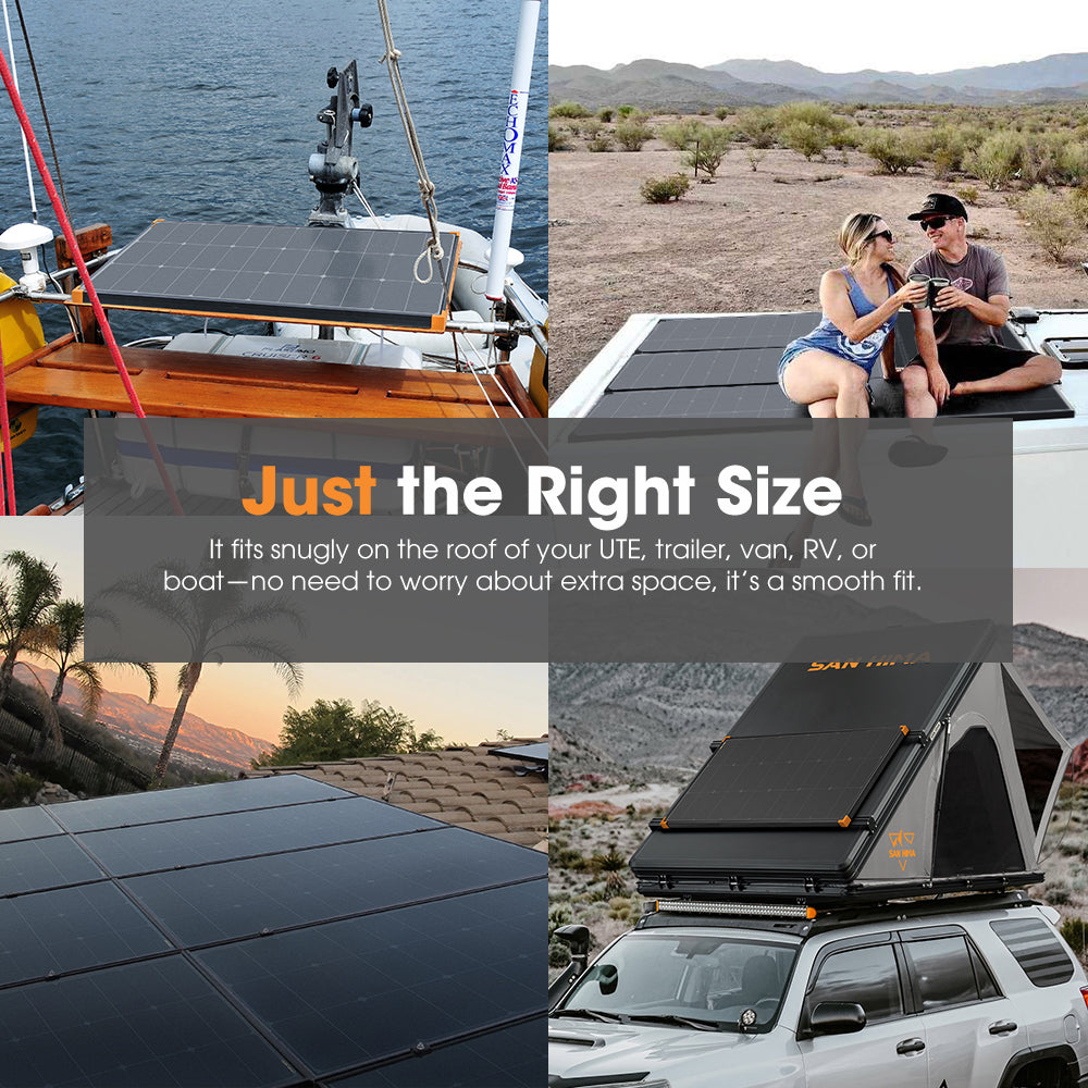 San Hima 120W 200W Mono-HPBC Fixed Solar Panel Power Bypass Caravan Camping - Sunyee