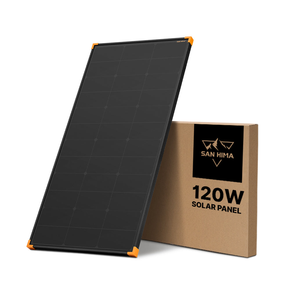 San Hima 120W Mono-HPBC Fixed Solar Panel Power Bypass Caravan Camping Battery