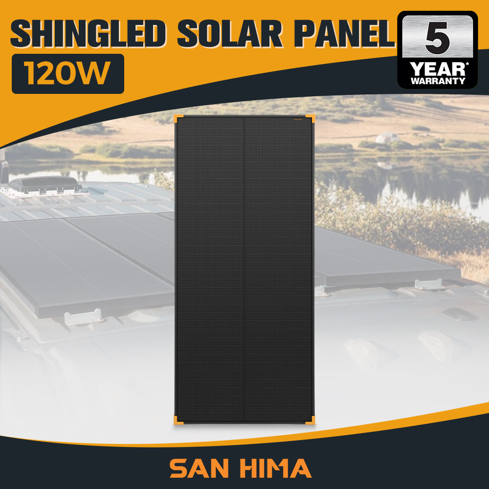 San Hima 120W Solar Panel Kit Mono Shingled Fixed Power Camping Battery Charging - Sunyee