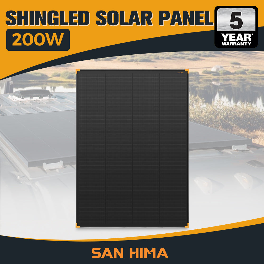 San Hima 200W Solar Panel Kit Mono Shingled Fixed Power Camping Battery Charging - Sunyee
