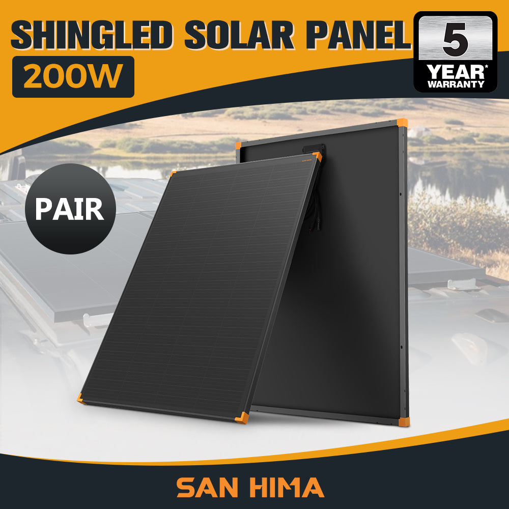 San Hima 200W Solar Panel Kit Mono Shingled Fixed Power Camping Battery Charging - Sunyee