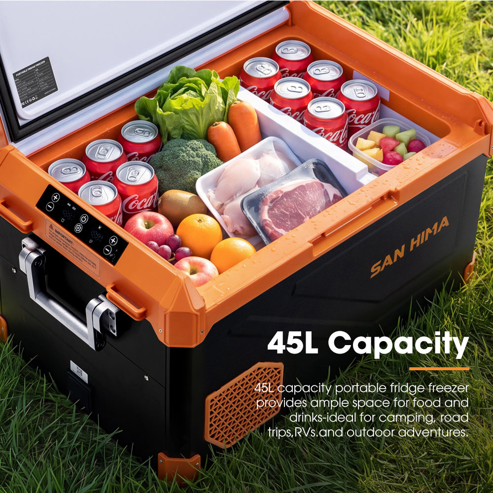 San Hima 45L Portable Camping Fridge Freezer Dual Zone Caravan Car Cooler 4WD