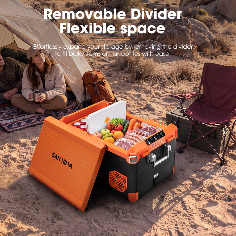 San Hima 45L Portable Camping Fridge Freezer Dual Zone Caravan Car Cooler 4WD