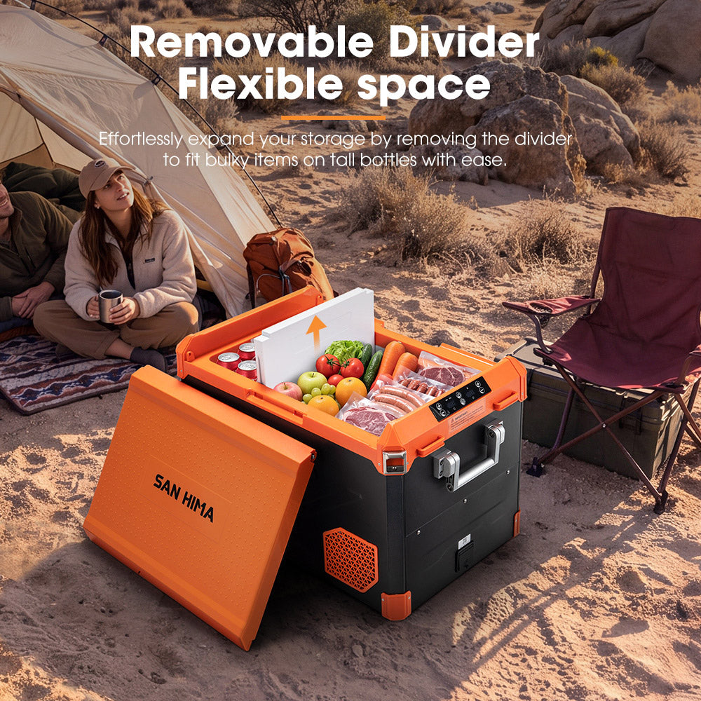 San Hima 60L Portable Camping Fridge Freezer Dual Zone Caravan Car Cooler 4WD