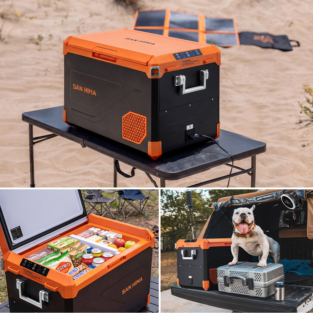 San Hima 60L Portable Camping Fridge Freezer Dual Zone Caravan Car Cooler 4WD
