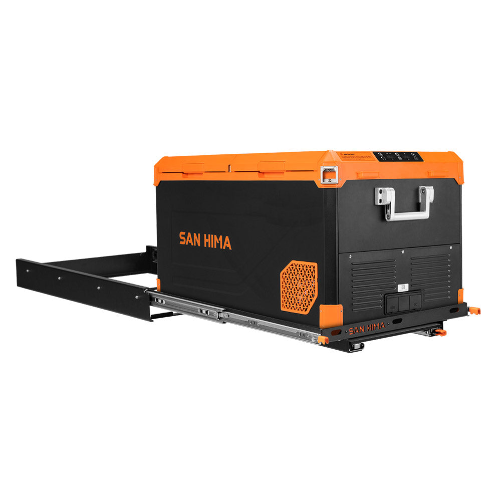 San Hima 95L Portable Camping Fridge Freezer With Slide Dual Zone Caravan Cooler - Sunyee