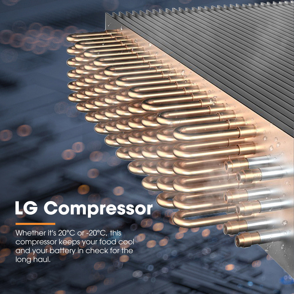 San Hima 95L Portable Camping Fridge Freezer With Slide Dual Zone Caravan Cooler - Sunyee